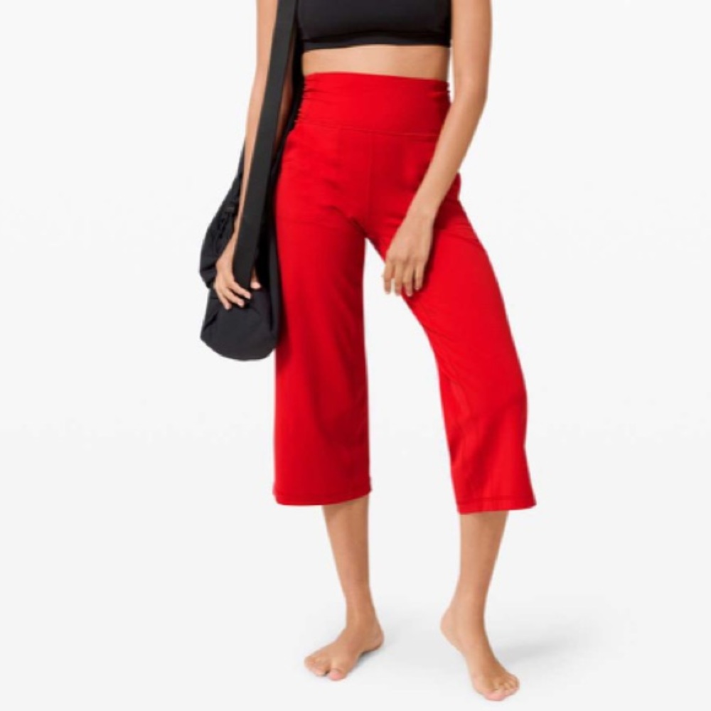 Lululemon Align Dark Red Wide Leg Cropped 23’ Size 2